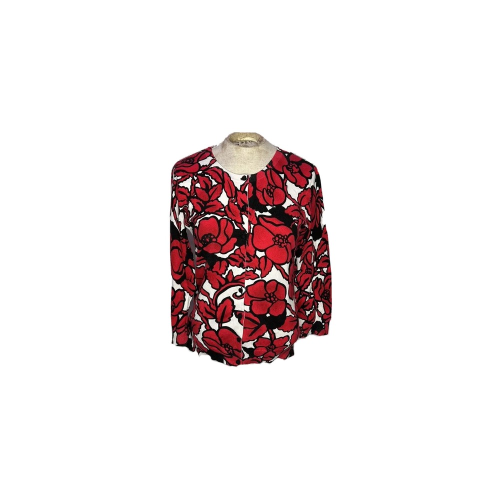 Peck & Peck Weekend | Size Small | Multi-Color Floral Print | ButtonDown Sweater